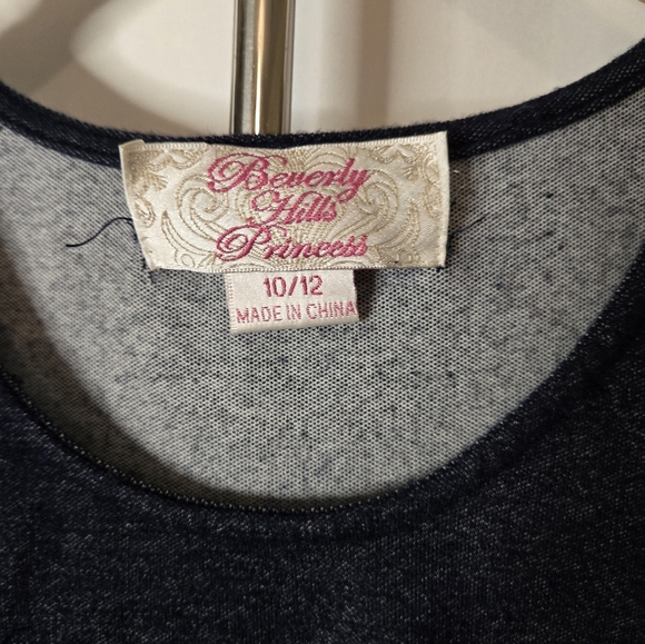 Vintage Beverly Hills Princess Girls Tank Dress – Navy Blue with Polka Dot Skirt - Picture 3 of 5